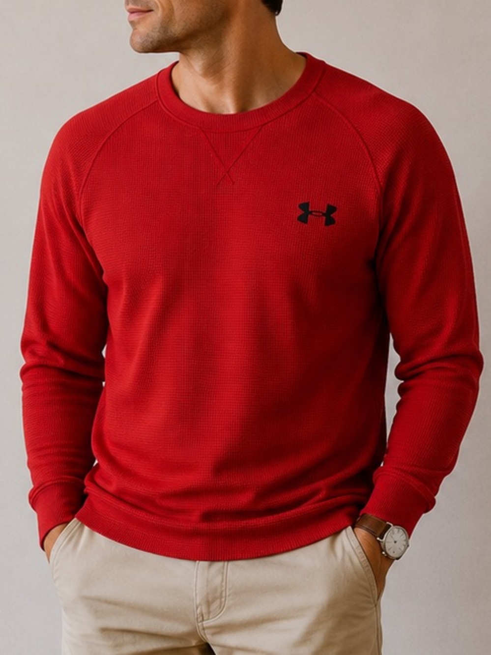 Under Armour Men's Bright Red Waffle Knit Tee
